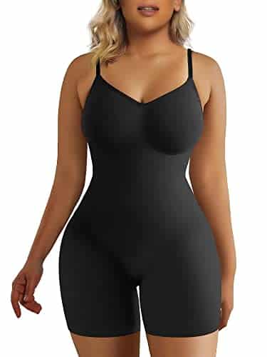 SHAPERX Shapewear for Women Tummy Control Bodysuit Mid Thigh Butt Lifter Body Shaper Shorts,SZBlack XLXL