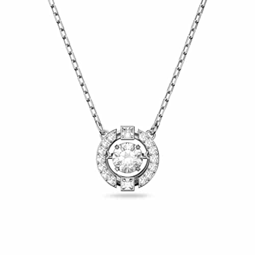 SWAROVSKI Women's Sparkling Dance Round Jewelry Collection, Rhodium Finish, Blue Crystals, Clear Crystals