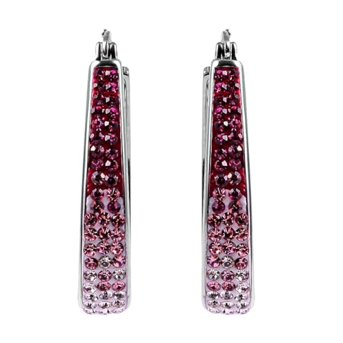 Shop LC Pink Crystal Hoop Earrings for Women Silver Plated Sparkle Bling Inside Out Jewelry Gifts Birthday Gifts Christmas Gifts for Women