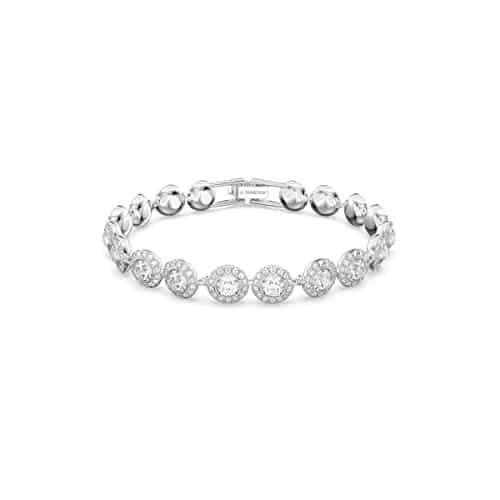 Swarovski Angelic Tennis Bracelet with White Crystals on a Rhodium Plated Setting