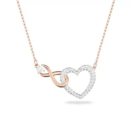 Swarovski Infinity Heart Pendant Necklace, with Mixed Metal Plated Finish and Clear Swarovski Crystal PavÃ©