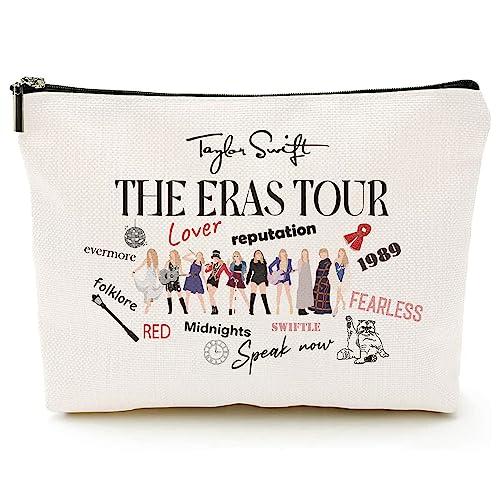 Swiftie Makeup Bag, Singer Fans Gift Cosmetic Bag, TS Fans Gift Music Lover Merchandise, Portable Makeup Storage Organizer for Travel (THE ERAS TOUR)