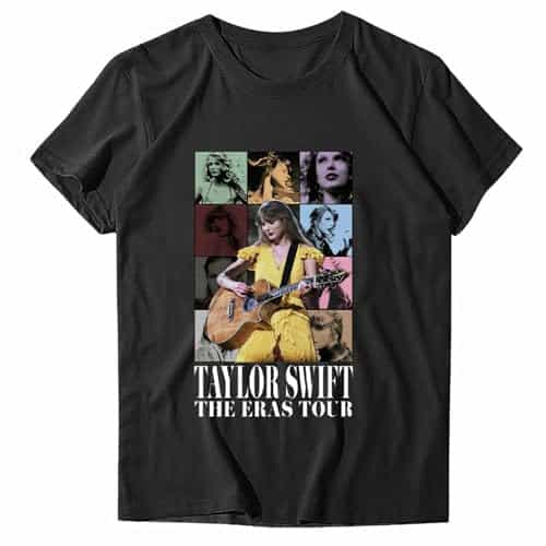 Taylor Swift Shirt for Girls Kids Youth Adults Music Concert Tops for Women Men Fans A Black