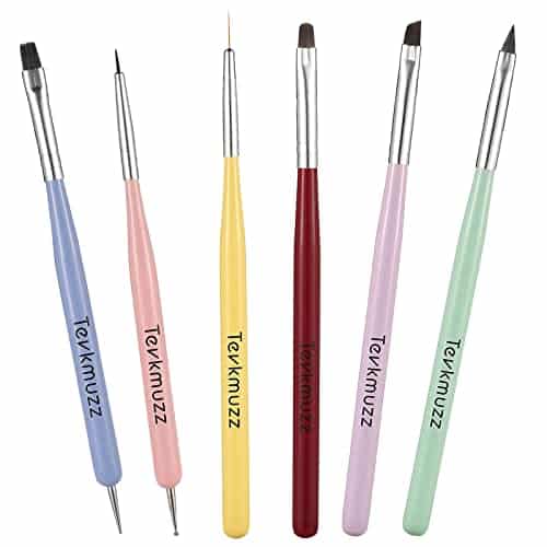 Tevkmuzz Nail Art Brushes Set,PCS Nail Brush for Nail Art with Nail Extension Gel Brush,Nail Dotting Pen and Nail Art Liner Brush,Idea for Nail Design Gel Polish