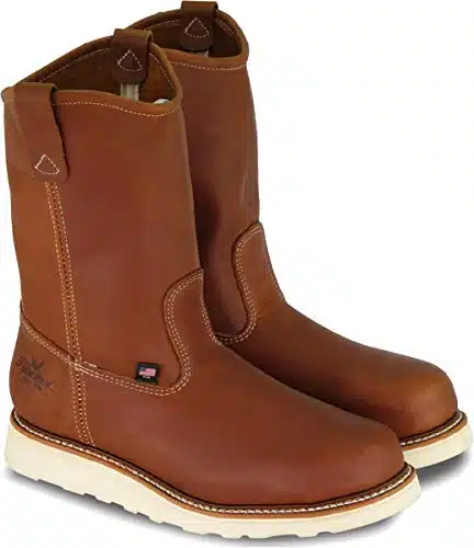 Thorogood American Heritage â Soft Toe Wellington Boots for Men Made from Premium Leather Featuring Slip Resistant Wedge Outsole and Comfort Insole; EH Rated, Tobacco Oil Tanned   D(M) US