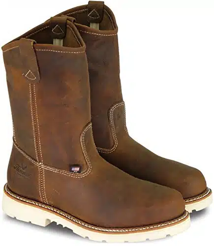 Thorogood American Heritage â Steel Toe Wellington Boots for Men   Premium Full Grain Leather, Slip Resistant Heel Outsole and Comfort Insole; EH Rated, Trail Crazyhorse   E