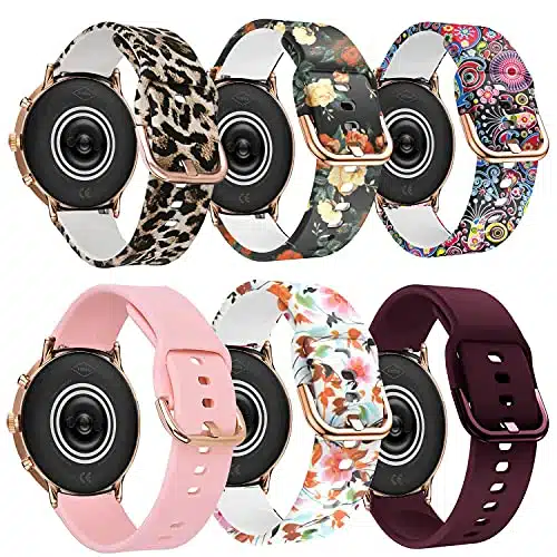 ViCRiOR Bands Compatible with mm Wide Fossil Gen Julianna Release Women's Smart Watch, Soft Silicone Fadeless Pattern Printed Floral Replacement Band for Fossil Gen Carlyle ( Not for Gen E)