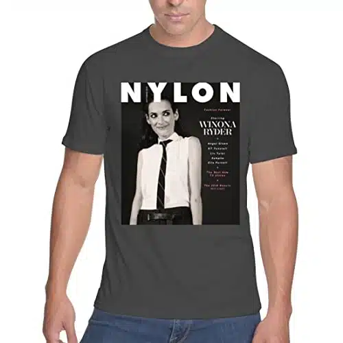 Winona Ryder   Men's Soft & Comfortable T Shirt PDI #PIDP, Black, X Large