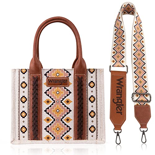 Wrangler Tote Bag for Women Western Shoulder Purses Boho Aztec Satchel Hobo Handbags with Guitar Strap WGSCF