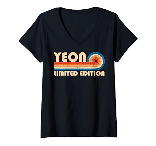 YEON Surname Retro Vintage s s Birthday Reunion V Neck T Shirt