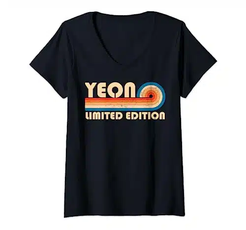 YEON Surname Retro Vintage s s Birthday Reunion V Neck T Shirt