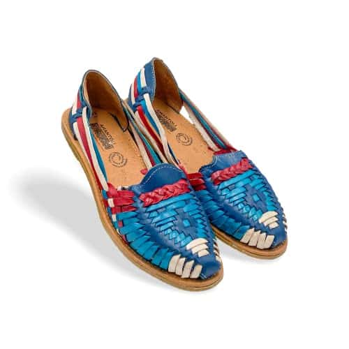 Amantoli Bacalar Model   Women % Artisan Hand Made Mexican Leather Hipster Brown Colorful Closed Toe Sandal Huarache Artesanal   Hecho a Mano Handcrafted in Mexico ()