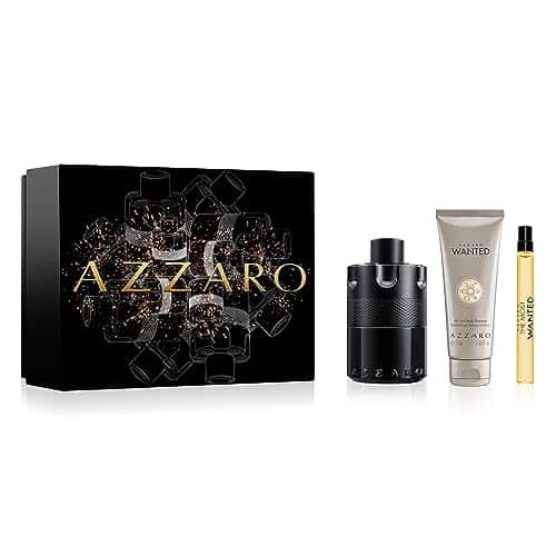 Azzaro The Most Wanted Eau de Parfum Intense   Seductive Mens Cologne Gift Set   Piece Holiday Set Includes Full Size + Travel Size Fragrances + Hair & Body Shampoo   Lasting Wear   Luxury Perfumes