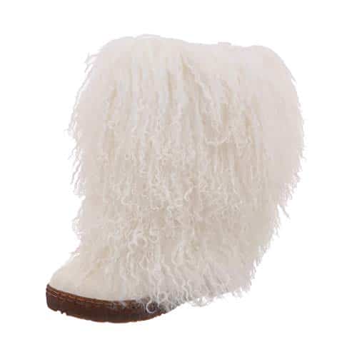 BEARPAW Women's Boetis White  Women's Boot Natural Fur  Women's Slip On Boot  Comfortable Winter Boot
