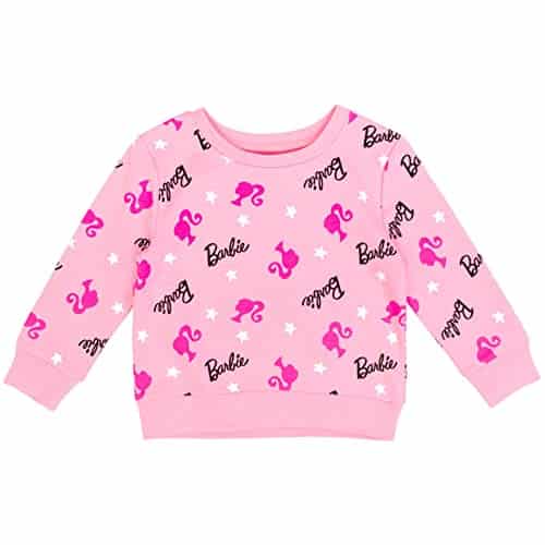 Barbie Little Girls French Terry Pullover Sweatshirt Pink X