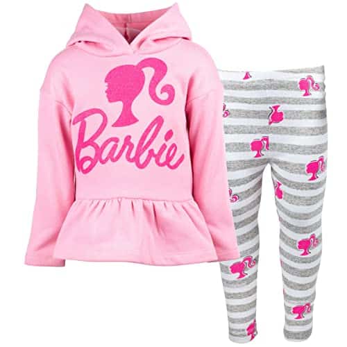 Barbie Toddler Girls Peplum Fleece Hoodie & Peplum Leggings Pink T