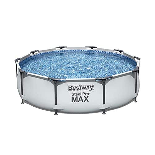 Bestway Steel Pro MAX Foot x Inch Round Metal Frame Above Ground Outdoor Backyard Swimming Pool Set with GPH Filter Pump