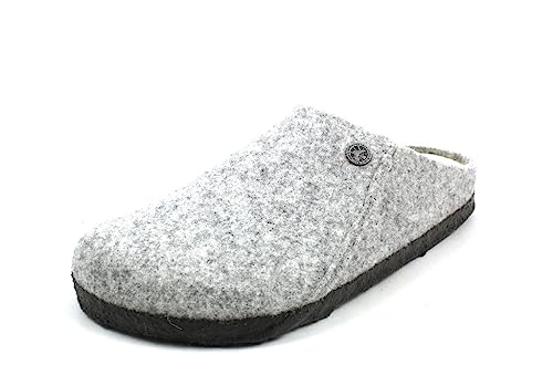 Birkenstock Women's Zermatt Shearling Narrow Slippers Grey in size