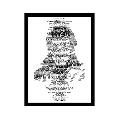 Bruce Springsteen   Thunder Road Music Wall Art Decor, This Ready to Frame Song Lyric Wall Art Poster Print is Good For Music Room, Pop Rock Band Decor, Studio, And Room Decor, Unframed  x 