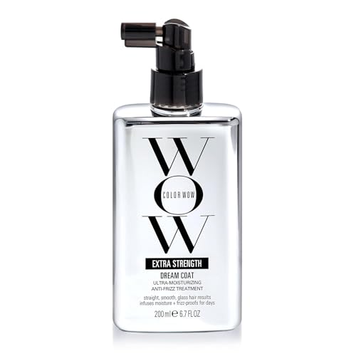 COLOR WOW Extra Strength Dream Coat, powerful, ultra moisturizing, anti humidity treatment for extremely frizz prone hair; glassy smooth, straight + resistant styles up to washes