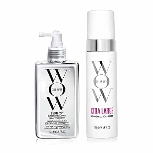 COLOR WOW Long Lasting Blow Dry Bundle  Blowouts that last for days; Go big with Xtra Large Volumizer and go frizz free with Dream Coat anti frizz spray; heat protection.