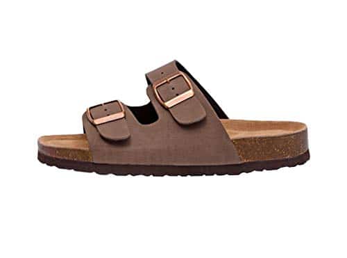 CUSHIONAIRE Women's Lane Cork Footbed Sandal With +Comfort, Brown