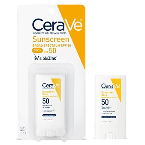 CeraVe Mineral Sunscreen Stick for Kids & Adults  % Sunscreen, Zinc Oxide Titanium Dioxide with Hyaluronic Acid and Ceramides Broad Spectrum SPF Fragrance Free Ounce