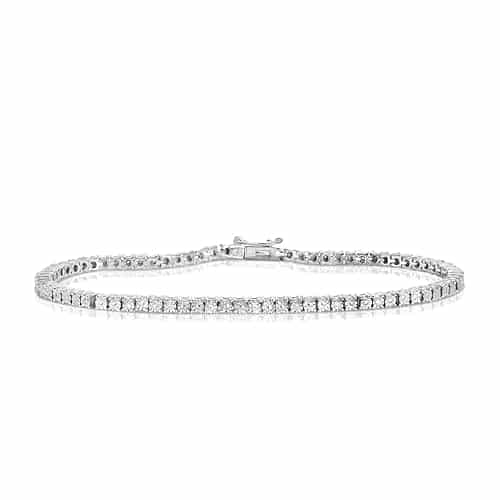 DIAMOND AFFECTION Cttw Lab Grown Diamond Tennis Bracelet for Women Rhodium Plated Sterling Silver Inch Color F G Clarity VS