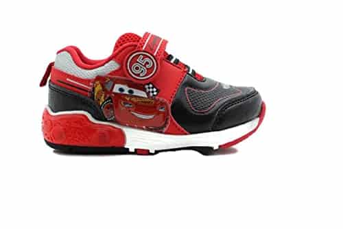 Disney Pixar Cars Boy's Lighted Athletic Sneaker, BlackRed (ToddlerLittle Kid)   Lightning McQueen Adventures Await!,