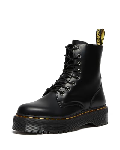 Dr. Martens mens Jadon w combat boots, Black Polished Smooth, omen en US