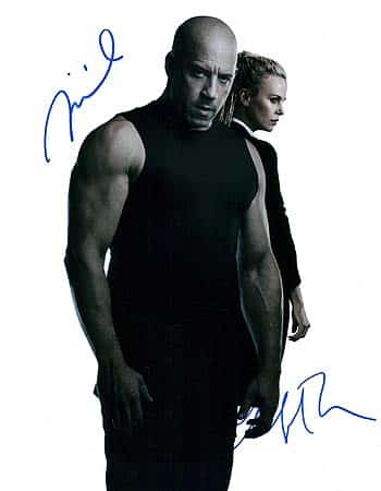 Fate of the furious (Vin Diesel & Charlize Theron) xCast Photo Signed In Person