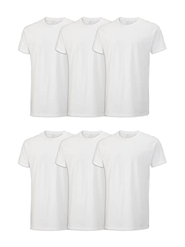 Fruit of the Loom Men's Stay Tucked Crew T Shirt   Large   White (Pack of )