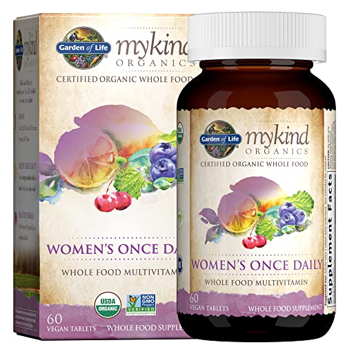 Garden of Life Multivitamin for Women   mykind Organic Women's Once Daily Whole Food Vitamin Supplement, Vegan, Count Tablets