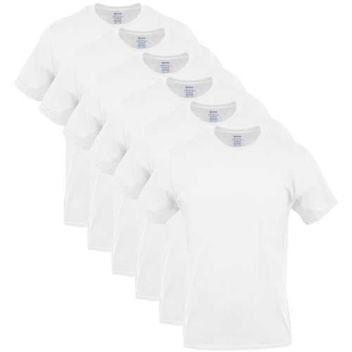Gildan Men's Crew T Shirts, Multipack, Style G, White (Pack), Medium