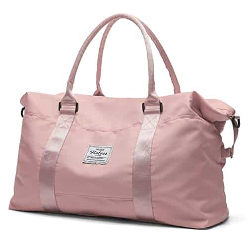 HYCTravel Duffel Bag, Sports Tote Gym Bag, Shoulder Weekender Overnight Bag for Women,Pink