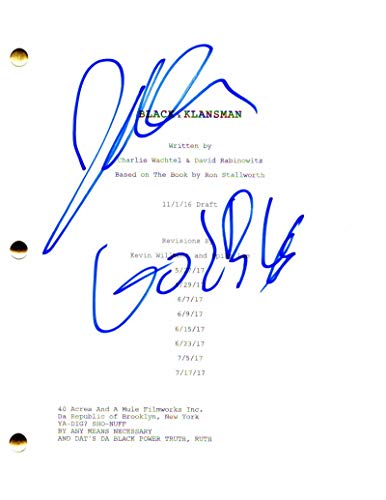 JOHN DAVID WASHINGTON SIGNED AUTOGRAPH   BLACKKKLANSMAN MOVIE SCRIPT   DENZEL, SPIKE LEE, RON STALLWORTH, TOPHER GRACE, ADAM DRIVER, LAURA HARRIER, BALLERS, TENET, BORN TO BE MURDERED