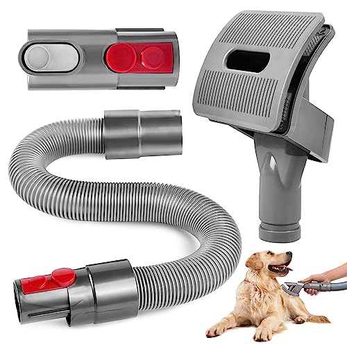KEEPOW Pet Grooming Kit Compatible with Dyson Vacuum VVVVV  Pet Dog Brush Hair Vacuum Attachment with Extension Hose & Adapter   Ideal for LongMedium Haired Dogs