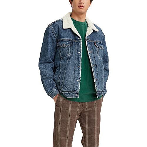 Levi's Men's Sherpa Trucker Jacket, Television Medium Indigo, Small