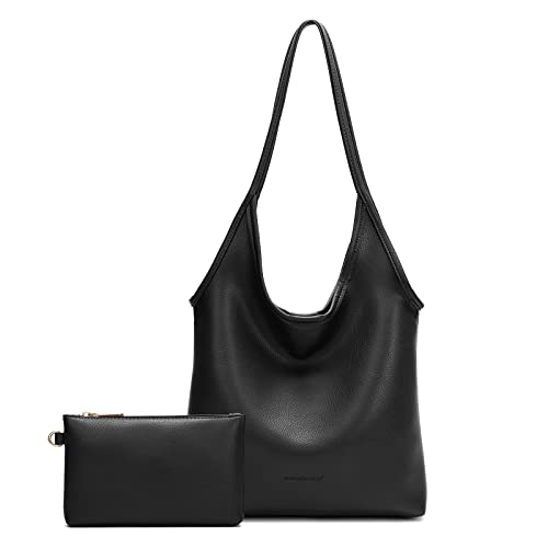 Montana West Hobo Bags for Women Designer Top Handle Purses Soft Ladies PU Leather Shoulder Handbag Set MWCBK