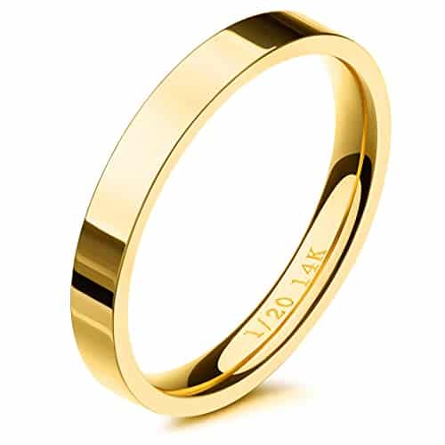 NOKMIT mm K Gold Filled Rings for Women Girls Dainty Gold Stacking Stackable Band Thin Gold Thumb Pinky Finger Ring Non Tarnish Comfort Fit to (Gold,)