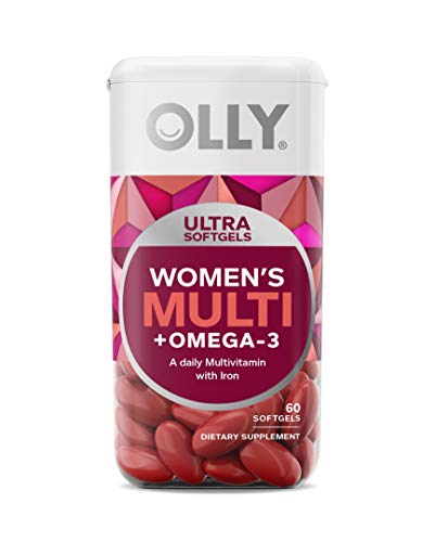 OLLY Ultra Women's Multi Softgels, Overall Health and Immune Support, Omega s, Iron, Vitamins A, D, C, E, B, Daily Multivitamin, Day Supply   Count