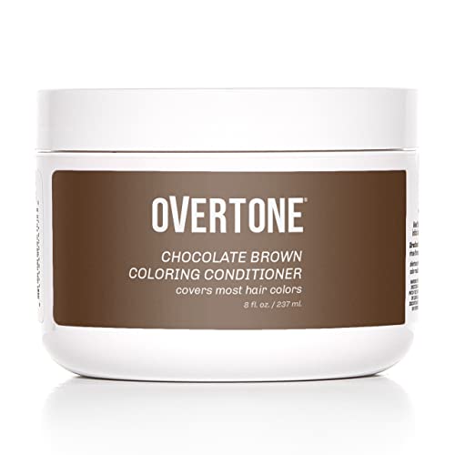 Overtone Haircare Color Depositing Conditioner   oz Semi permanent Hair Color Conditioner With Shea Butter & Coconut Oil   Chocolate Brown Temporary Cruelty Free Hair Color (Chocolate Brown)