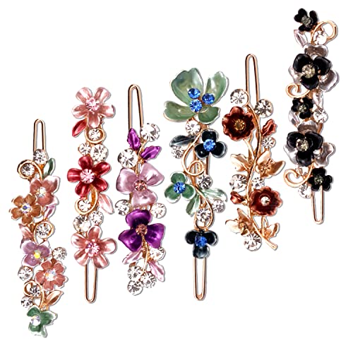 PCS Colorful Vintage Flower Design Metal Hair Barrette Tige Boule Accessories Women Girls