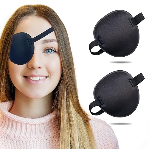 PCS Eye Patch, Adjustable Eye Patches, Medical Eye Patch, Amblyopia Lazy Eye Patches for Left or Right Eyes, Black