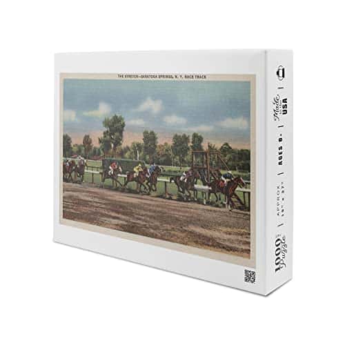 Saratoga Springs, NY, Horse Race Track Scene (Piece Puzzle, x, Challenging Jigsaw Puzzle for Adults and Family, Made in USA)