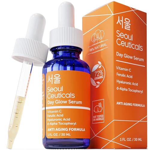 SeoulCeuticals Korean Skin Care % Vitamin C Hyaluronic Acid Serum + CE Ferulic Acid   Potent Anti Aging, Anti Wrinkle Korean Beauty oz
