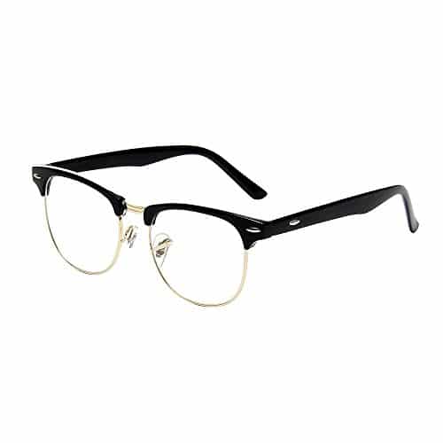 Shiratori New Vintage Fashion Half Frame Semi Rimless Clear Lens Glasses Gold