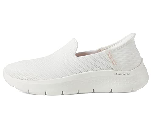 Skechers Women's Hands Free Slip Ins Go Walk Flex Relish Sneaker, Off White,