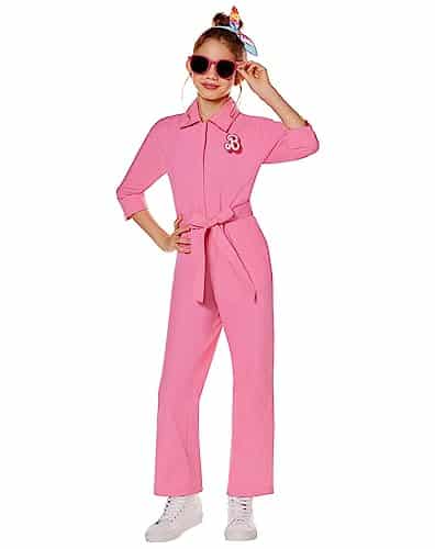 Spirit Halloween Barbie the Movie Kids Pink Power Jumpsuit  Officially Licensed  Barbie the Movie Kids Costumes   M
