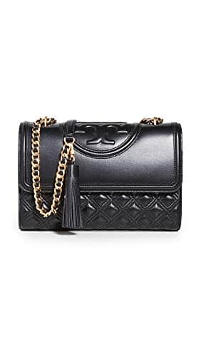 Tory Burch Women's Fleming Convertible Shoulder Bag, Black, One Size